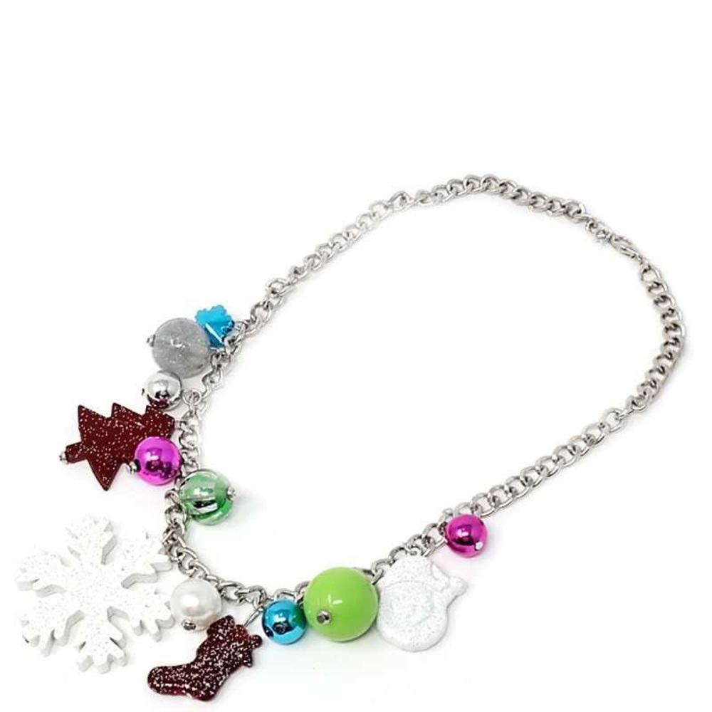 CHRISTMAS CUTE CHARM NECKLACE EARRING SET nwt